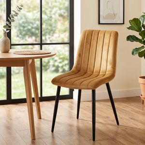 Brown Velvet Dining Chairs Set of 6 Upholstered Kitchen Chairs Dining Room Furniture