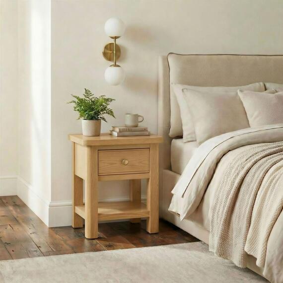 Belle 1 Drawer Solid Wood Bedside Table