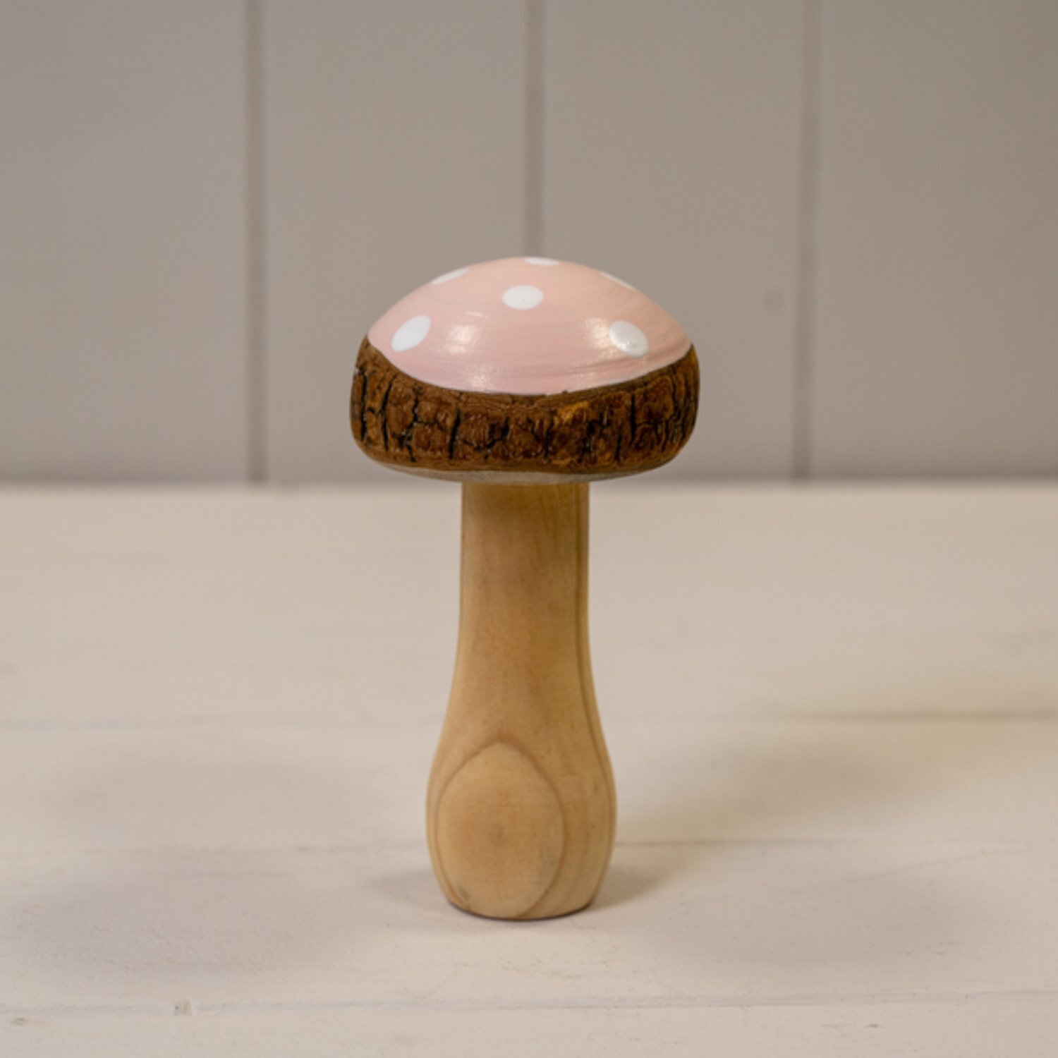 Kdmd Pink Wooden Mushroom Decoration - Pink