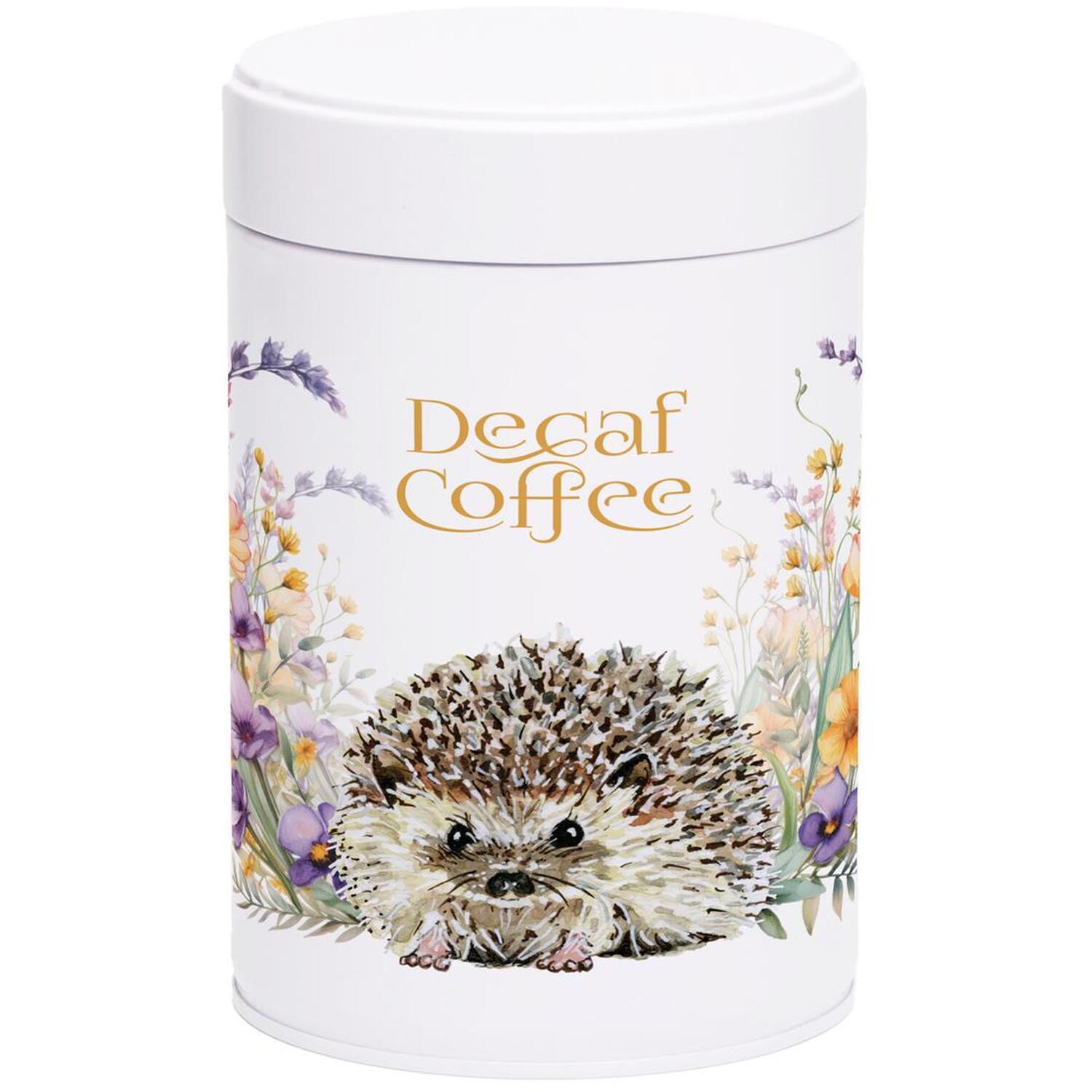 Purely Home Floral Hedgehog Twist-Lid Kitchen Canister - Decaf Coffee