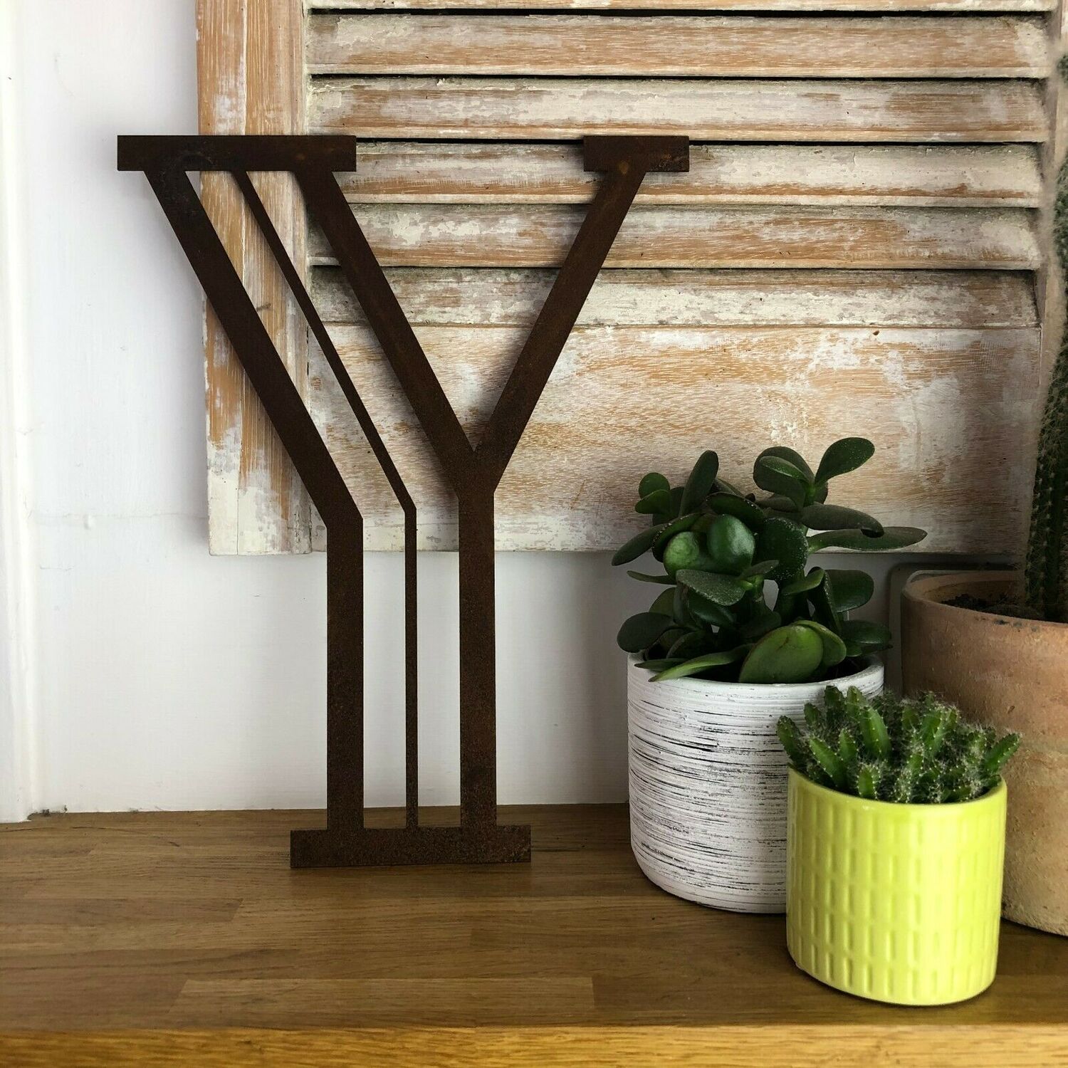 Personalised Metal lettering , Personalised Gift , Rusty Art Deco Letter Y - Rusted