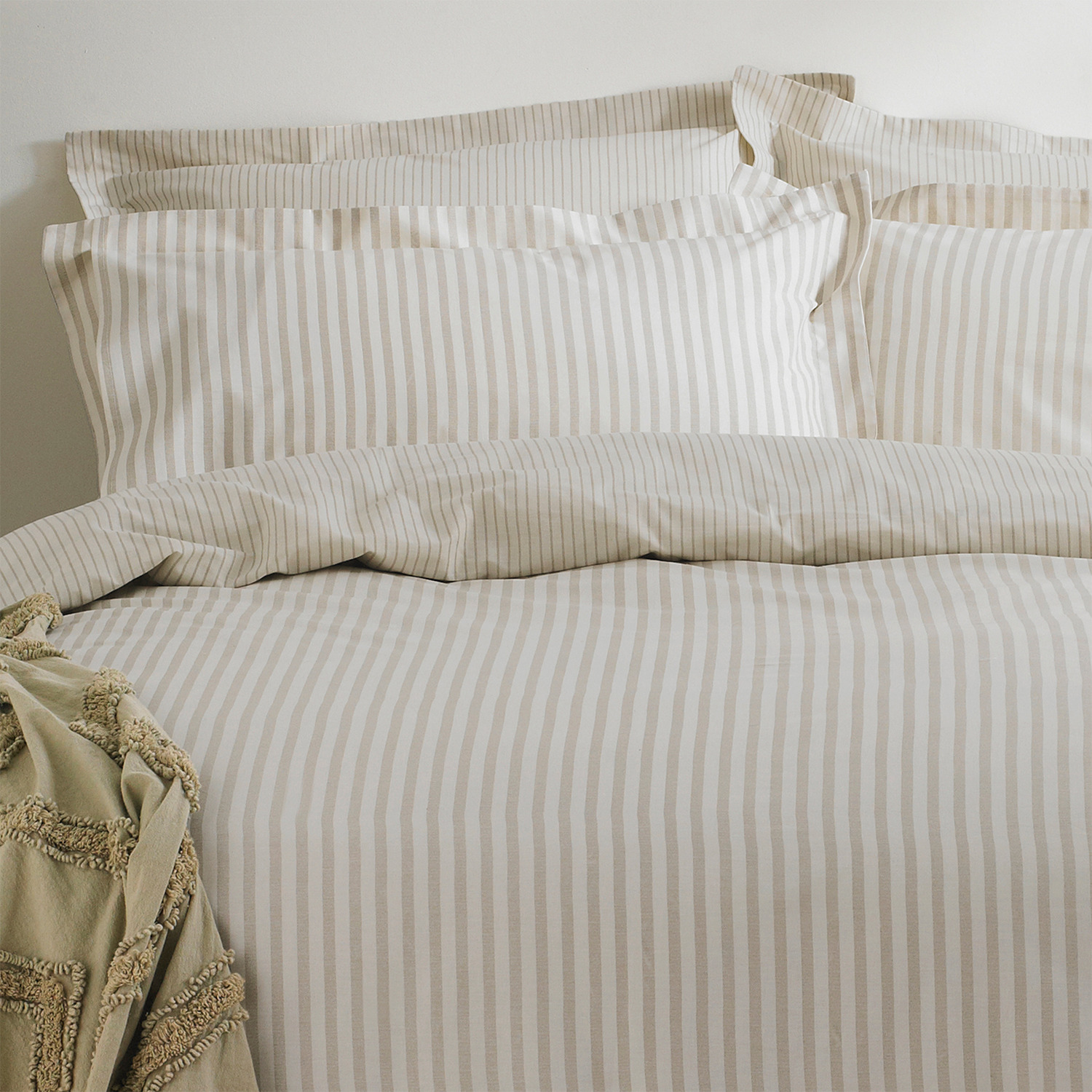 Scandi Stripe Duvet Cover Set - Natural Single