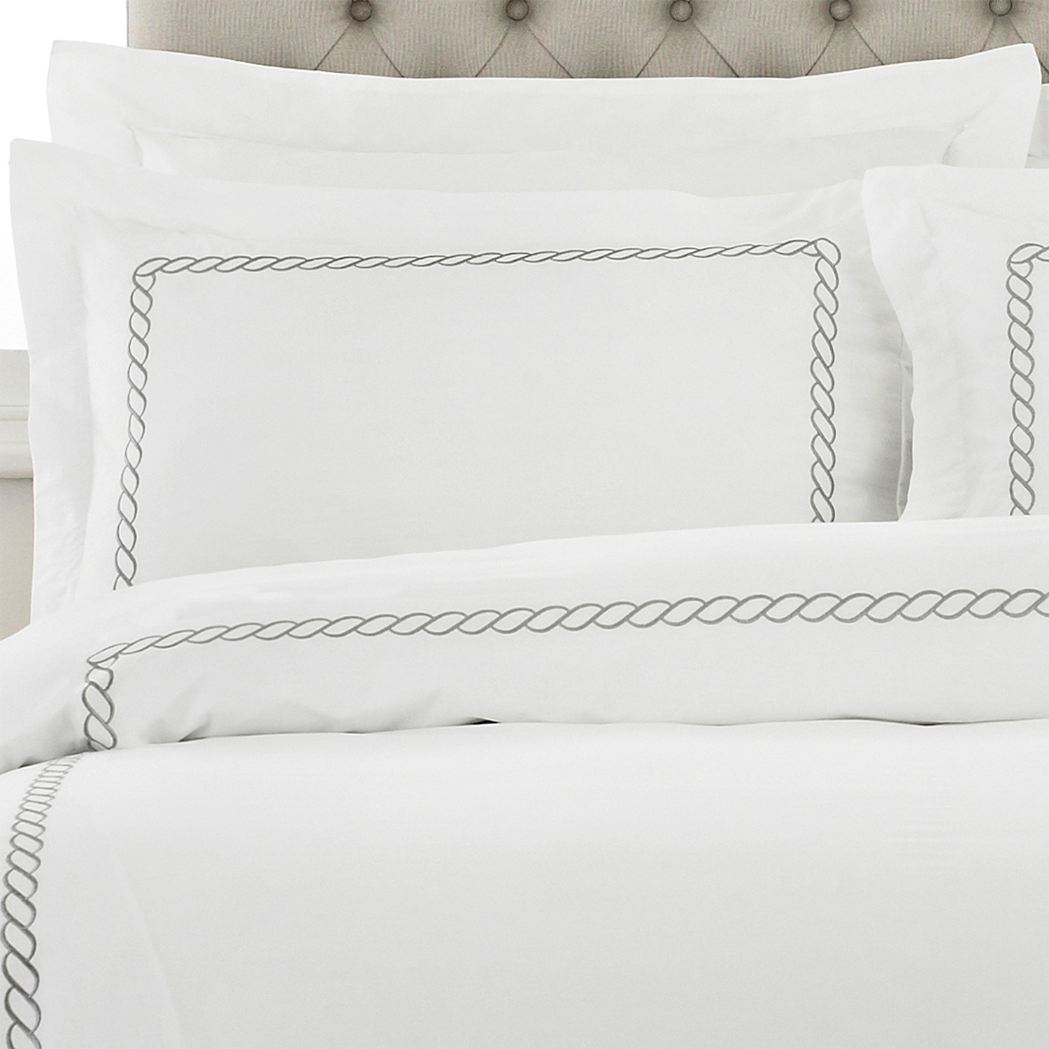 Make It A Home Soho Embroidered Pillowcase - Silver