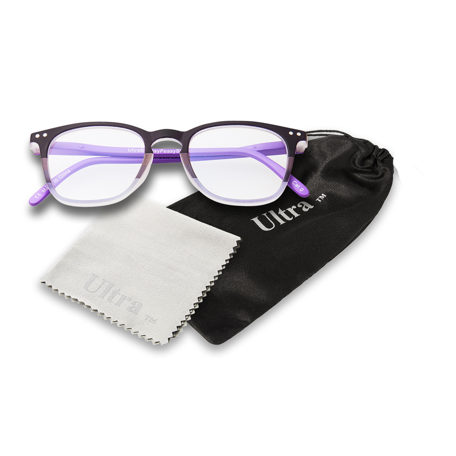 Ultra Adults Blue Light Blocking Glasses For Men And Women - Purple / Black And Purple Horn Rimmed