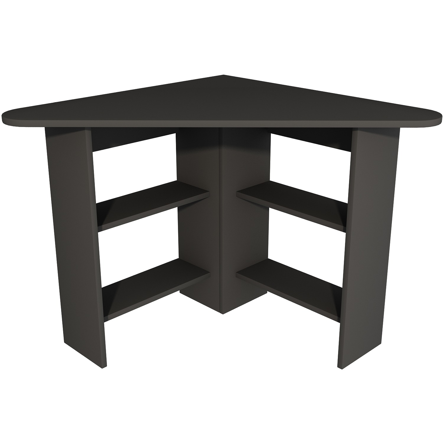 Corner Corner Computer Desk With Shelves - Anthracite