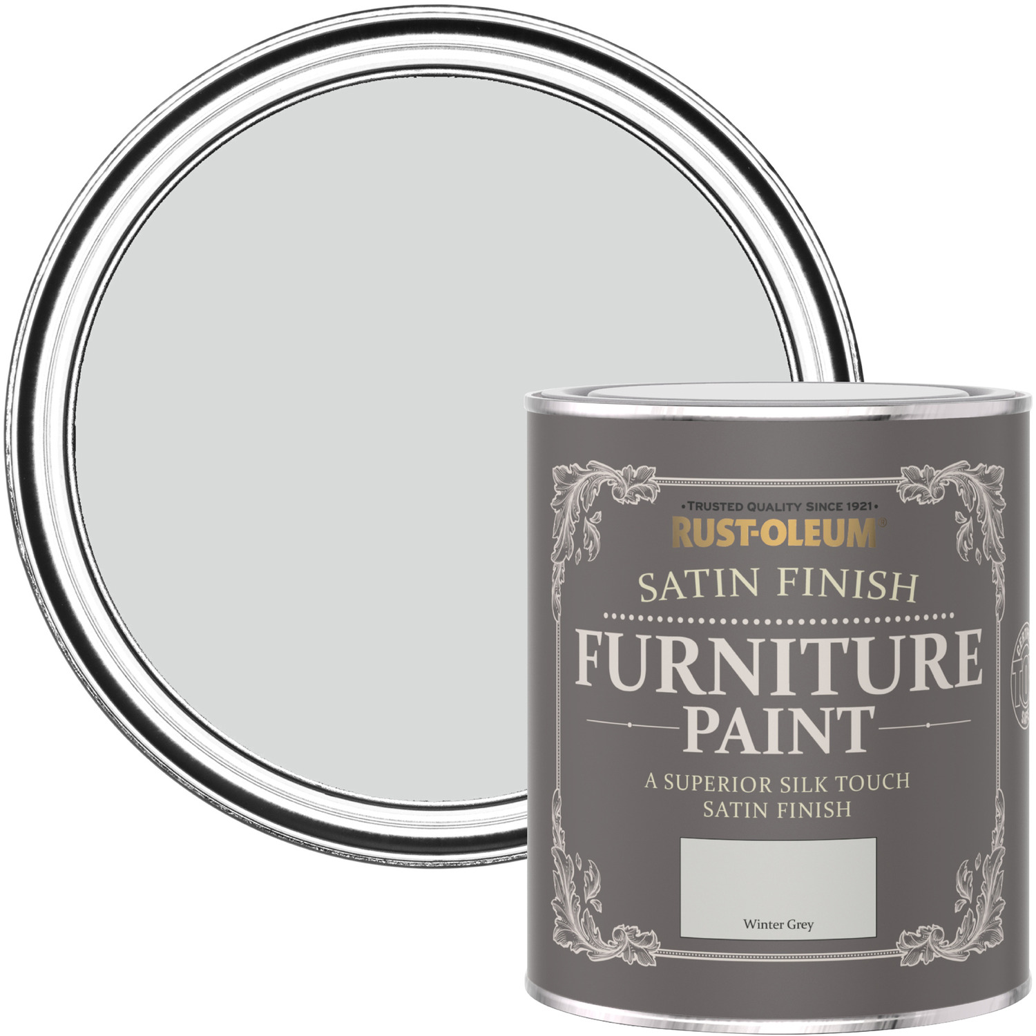 Rust-Oleum Satin Furniture Paint Winter Grey - Grey