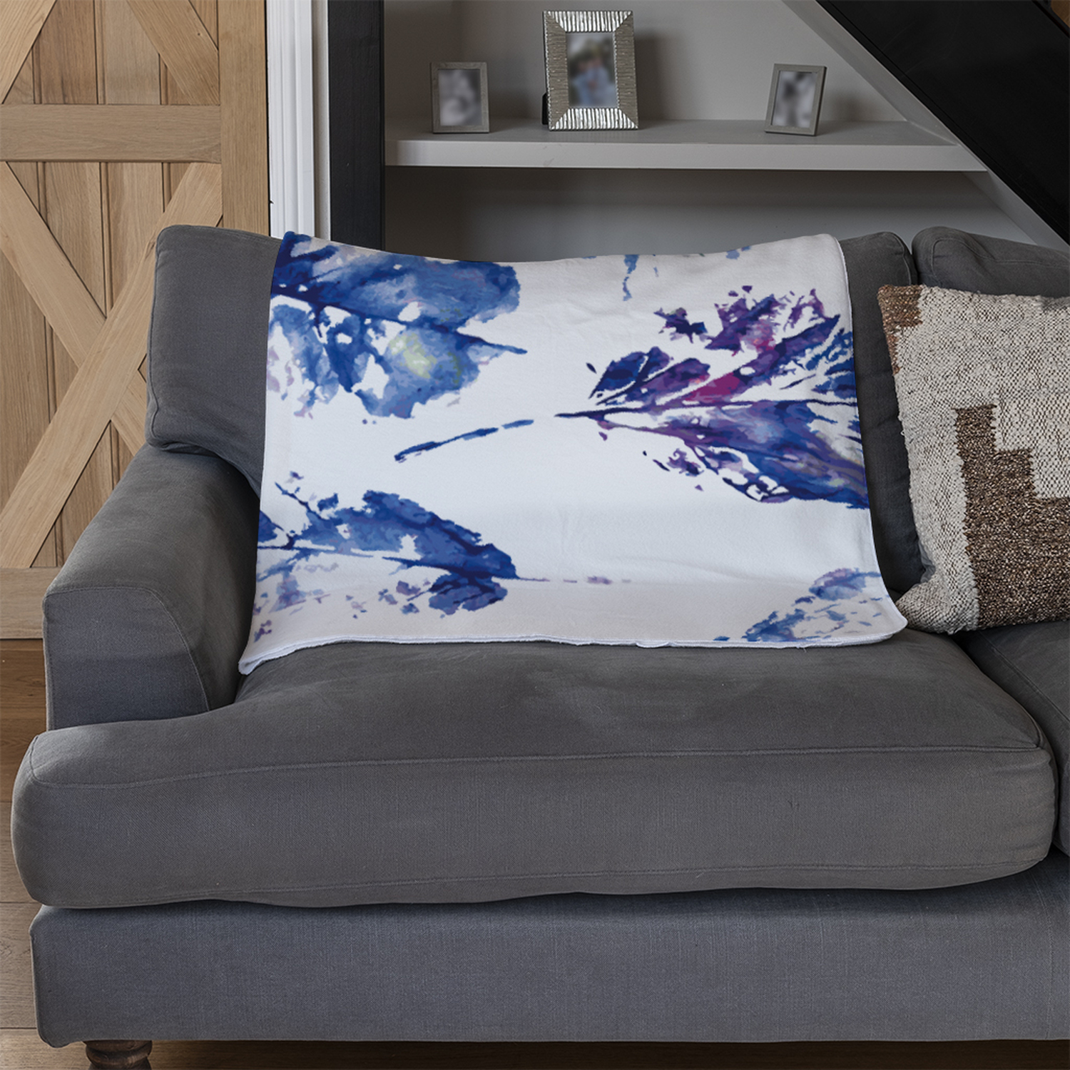 Autumn Leaves Blanket - Blue / 150cm