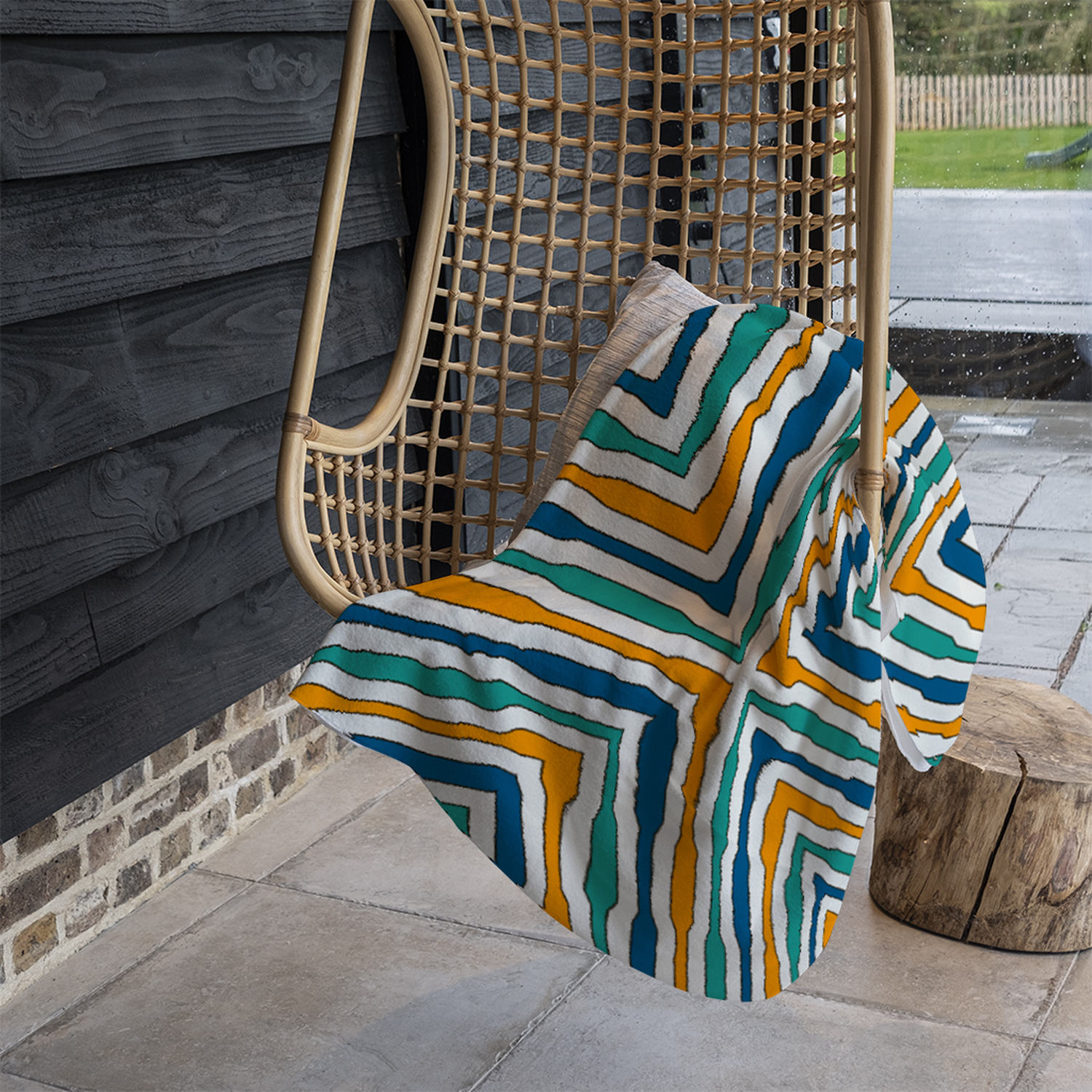 Ethnic Geometric Figures Blanket - Green