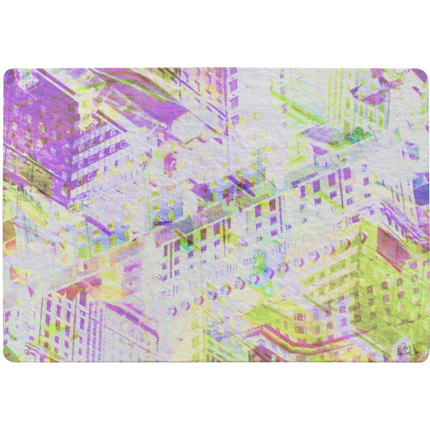 London Roof Tops Rug - Purple / 150cm thumbnail