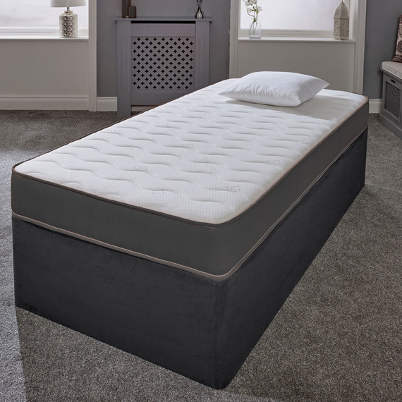 Cooltouch Essentials Wave 18cm Deep Grey Border Quilted Hybrid Spring Mattress