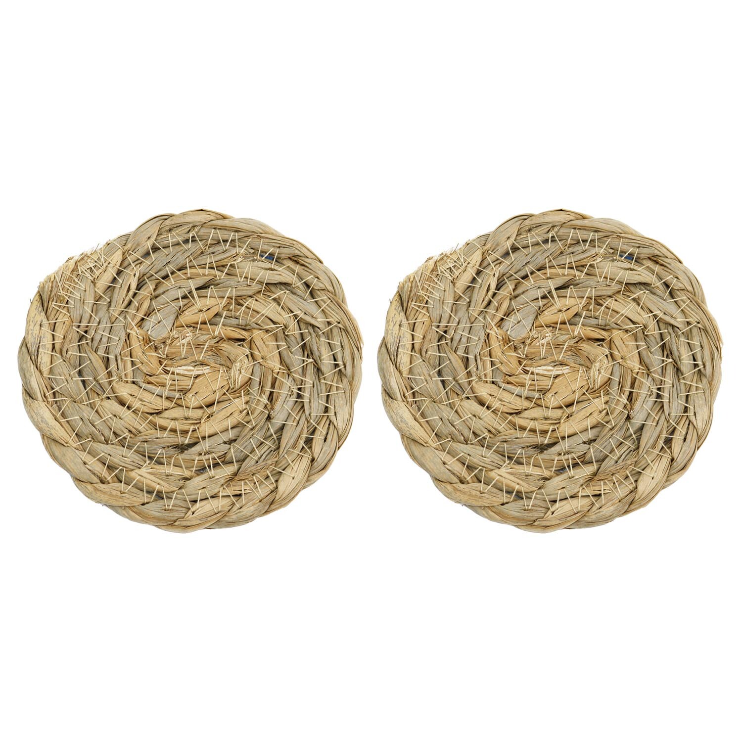 Pack of 4 Cattail Woven Coasters - Brown