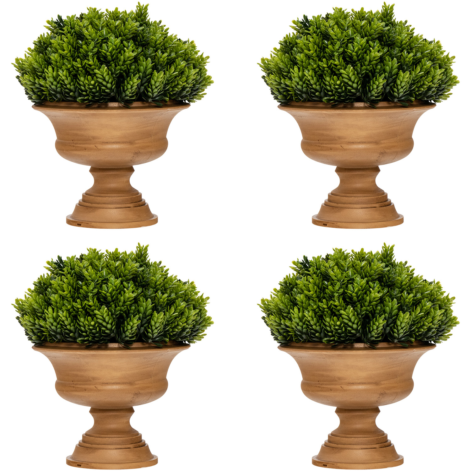 Costway 4 Pack Small Faux Pine Cone Trees-Green - Green