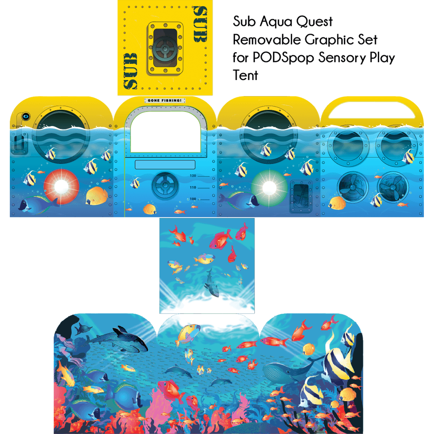 Image of Additional Theme for PODSpop Sensory Play Space - Multi-Coloured / Sub Aqua Quest Theme