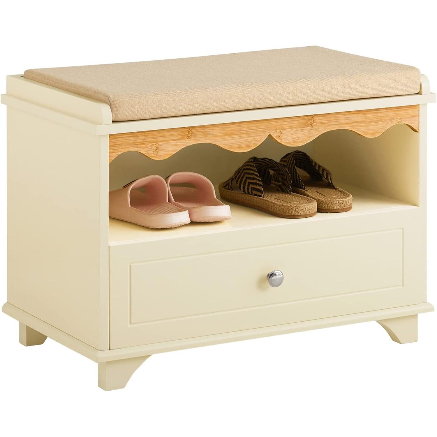 SoBuy - Cream Storage Bench - Beige thumbnail