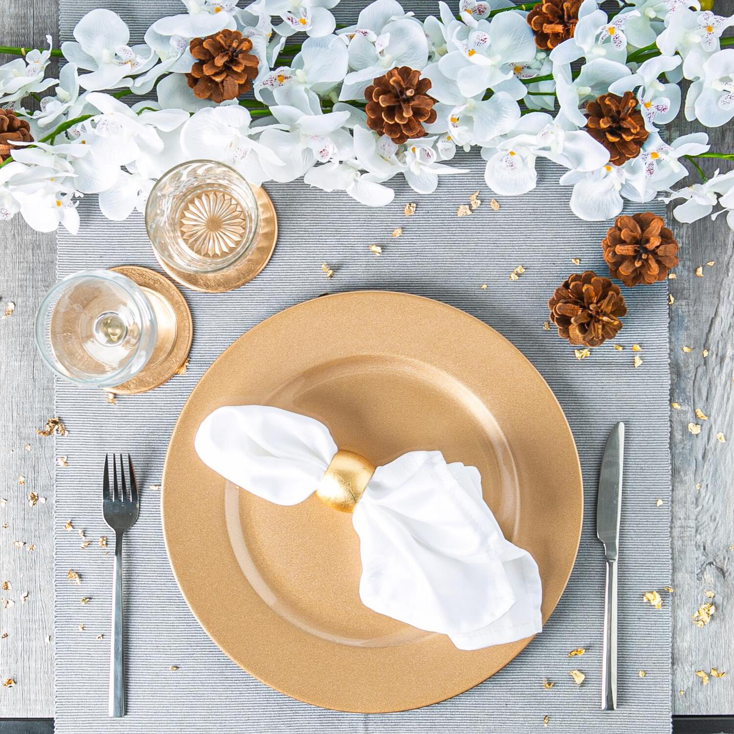 Image of 18 Piece Metallic Charger Plates Set&hellip;