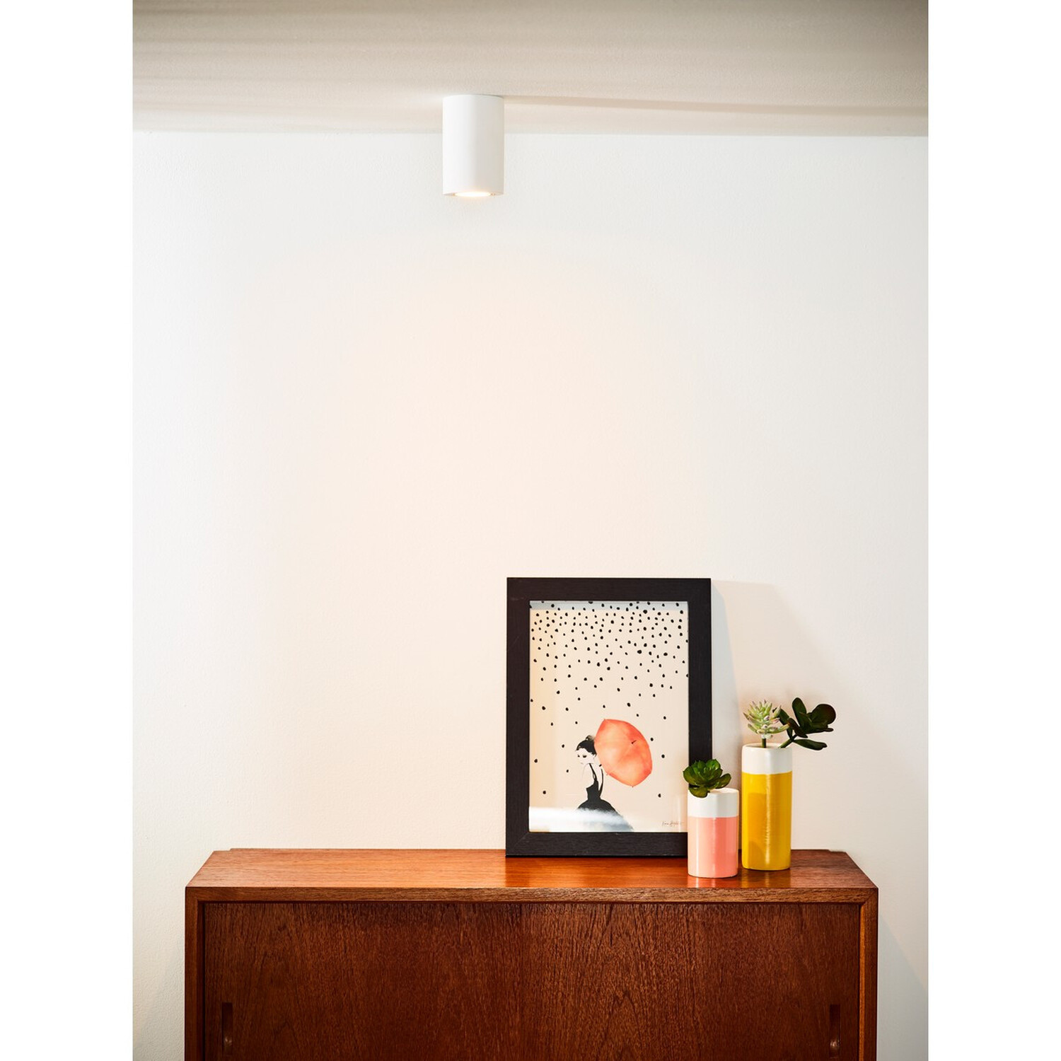Gipsy Modern Surface Mounted Plaster Ceiling Spotlight Short - White