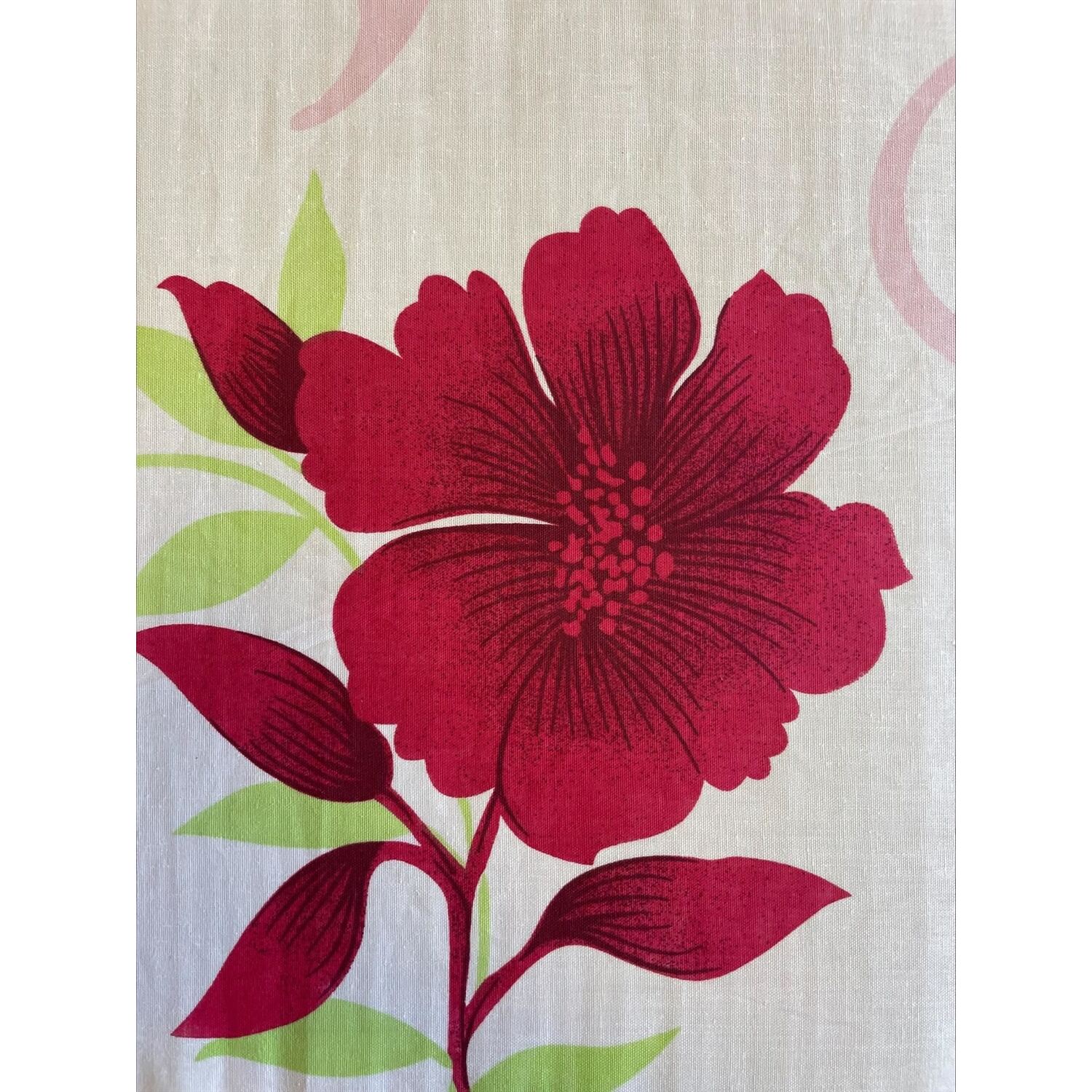 Bethany Floral Duvet Cover Set Reverisible Zig Zag Bedding - Red Single