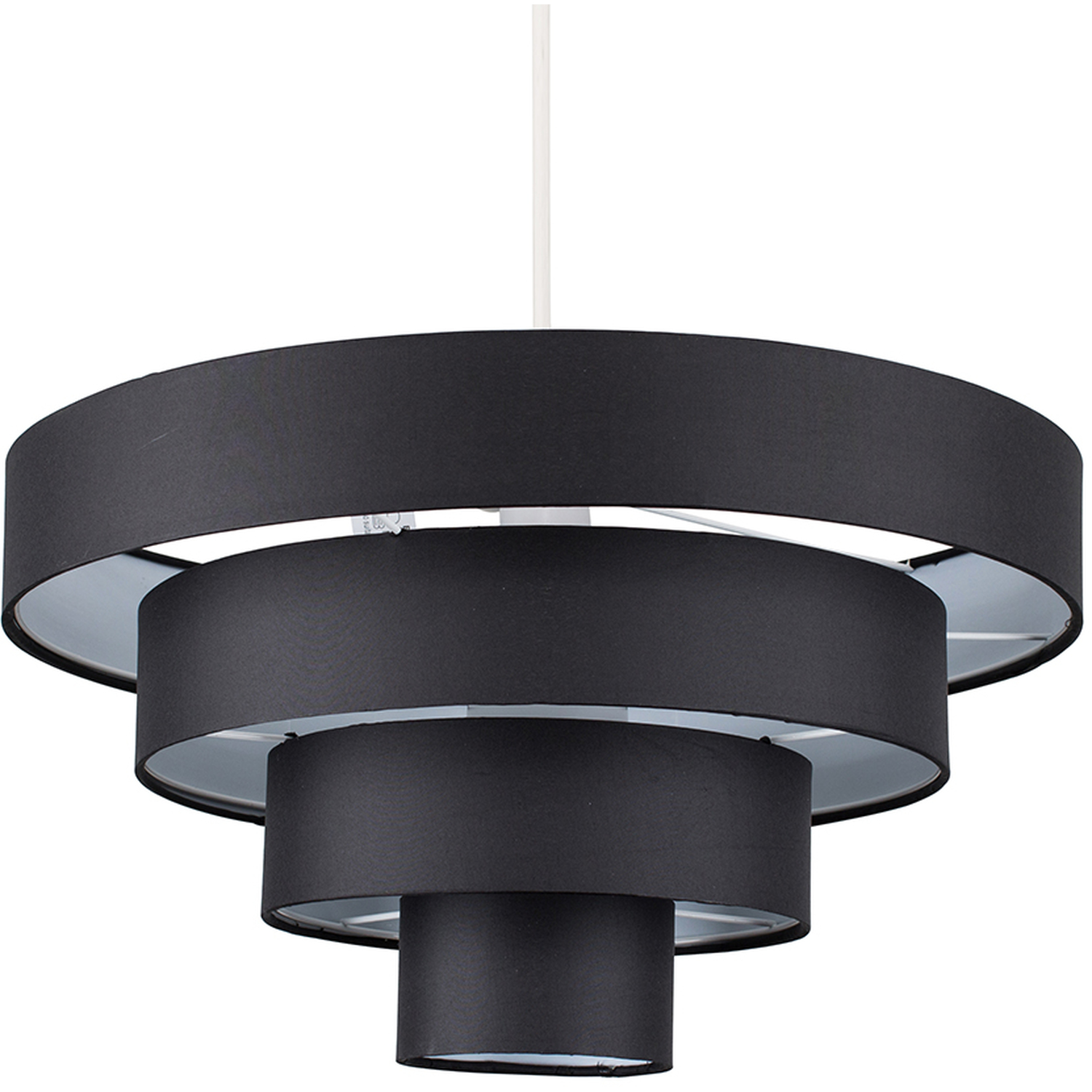Image of Modern 4 Tier Black Fabric Ceiling&hellip;