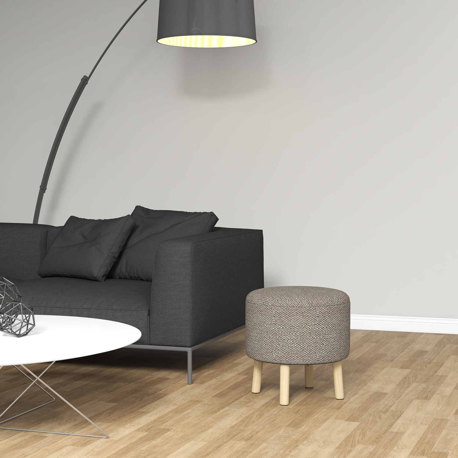 Storage Footstool Round Stool Chair with Padded Seat