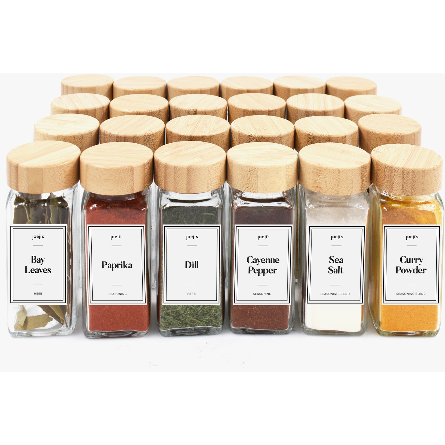 Image of 24 Bamboo Spice Jars - Transparent