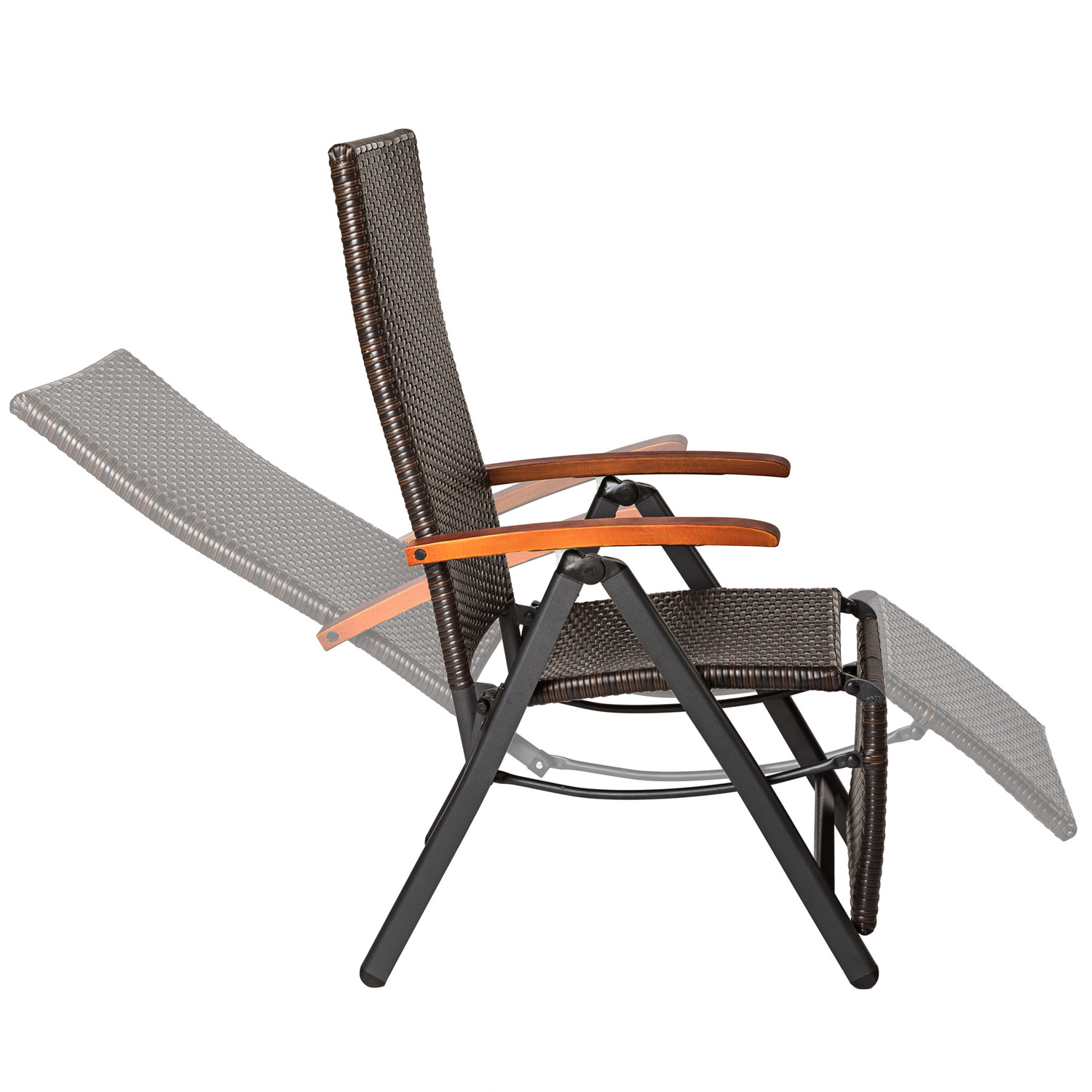 Brisbane Garden Chair With Footrest - Brown