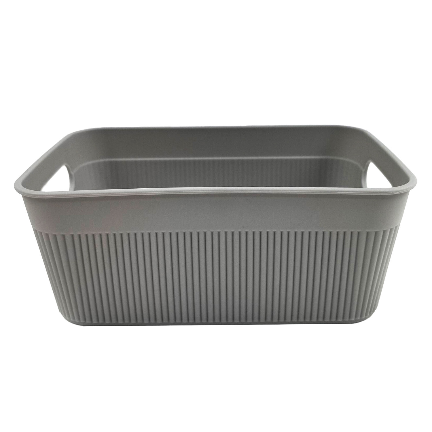 Image of Stripe Storage Basket - Grey /&hellip;
