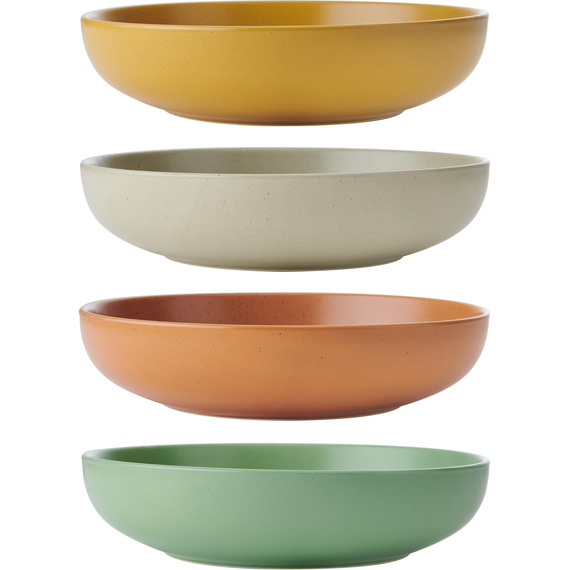 Idilica Stoneware Pasta Bowls, Set of 4, 21cm
