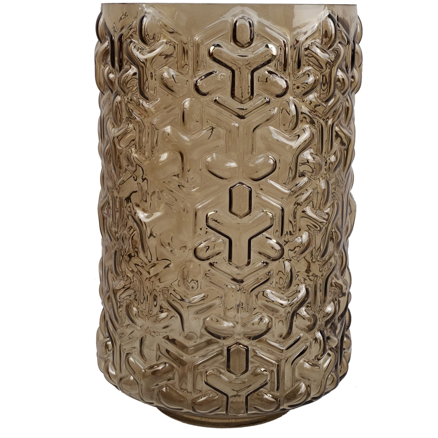 Embossed Chestnut Glass Vase - Chestnut