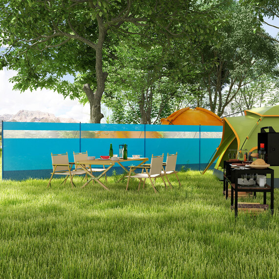 Outsunny Camping Windbreaks w Clear Windows and Carry Bag