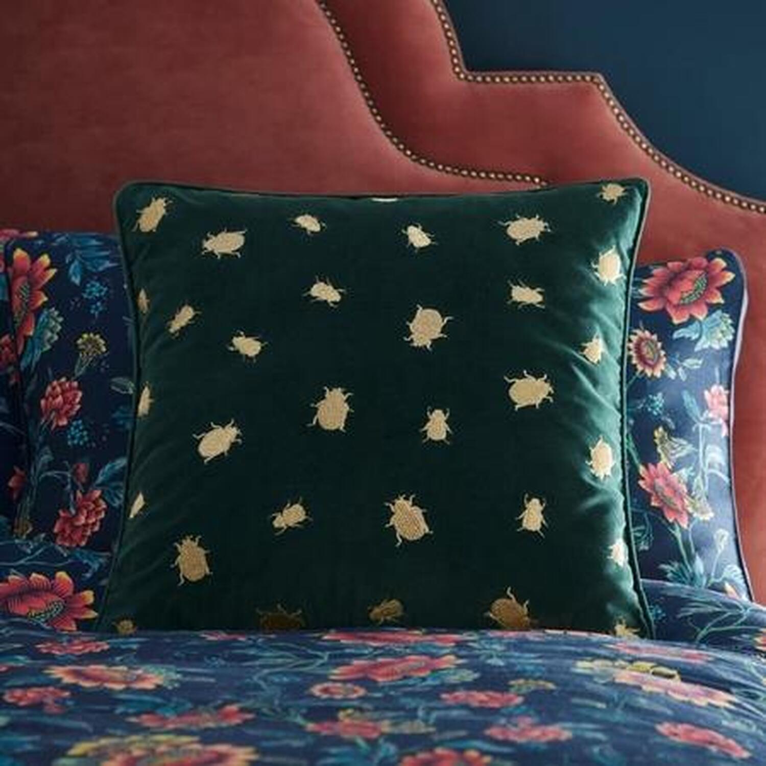 Firefly Filled Cushion - Emerald