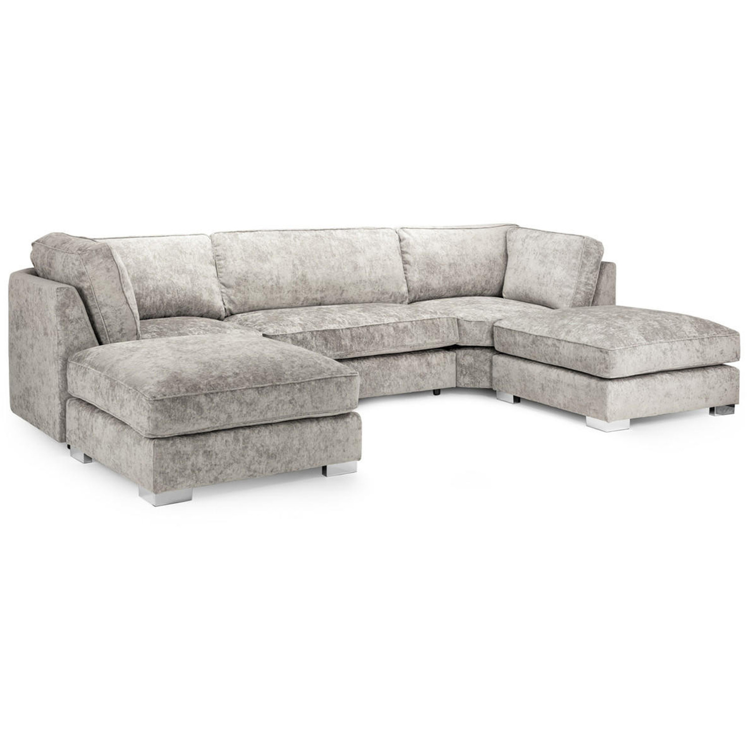 Solana U-shape Chenille Full Back Corner Sofa - Truffle