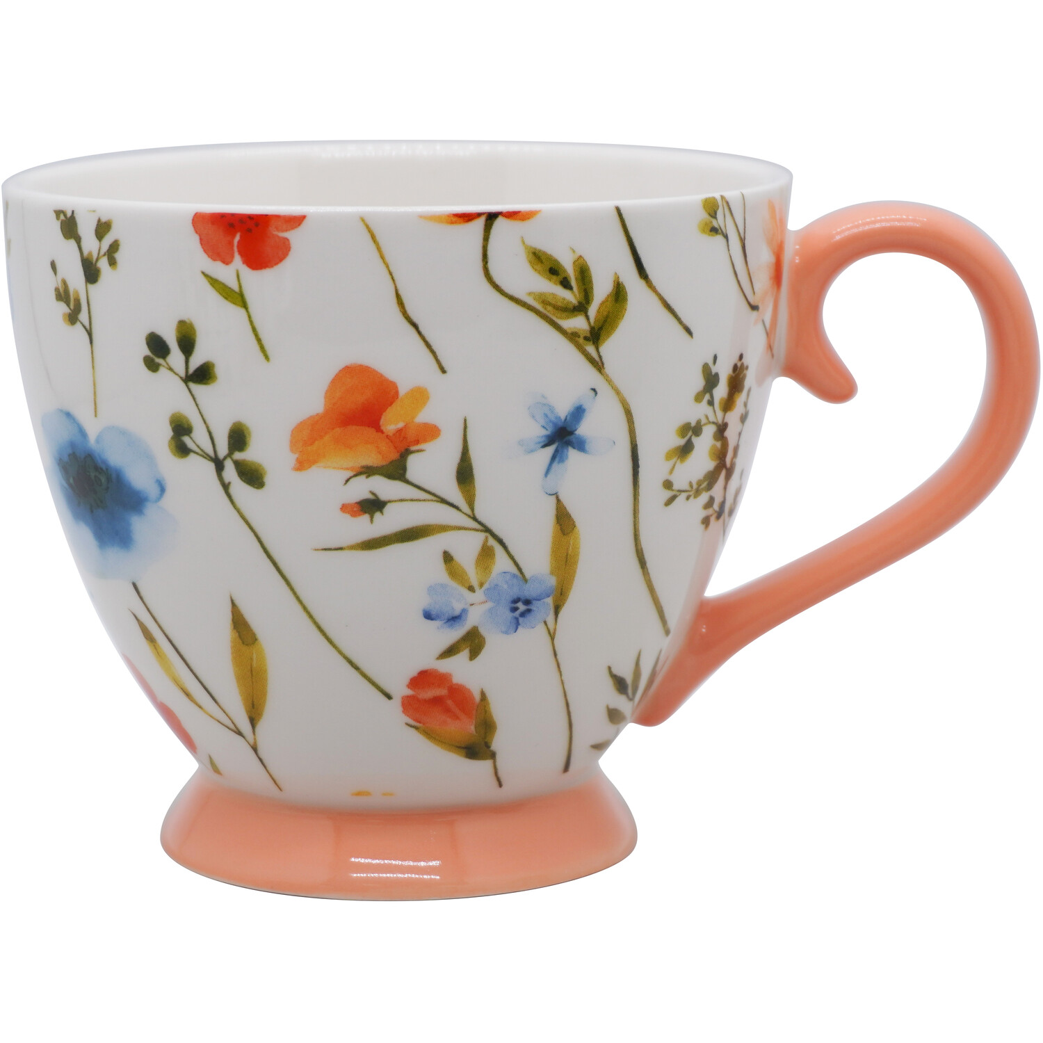 Image of Orange Floral Print Mug