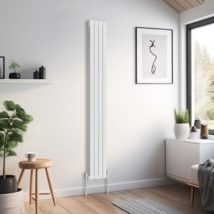 Oval Single Panel Vertical Radiator White 1800mm Tall