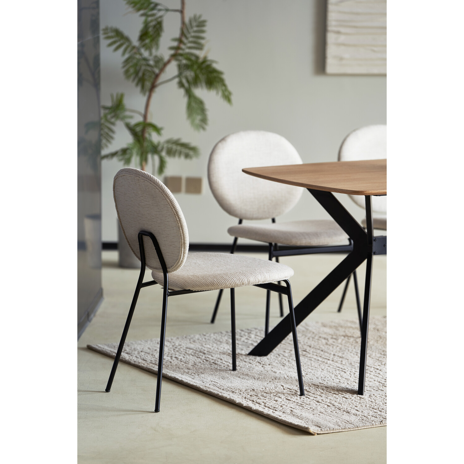 Pair Of Maybury Dining Chairs - Cream