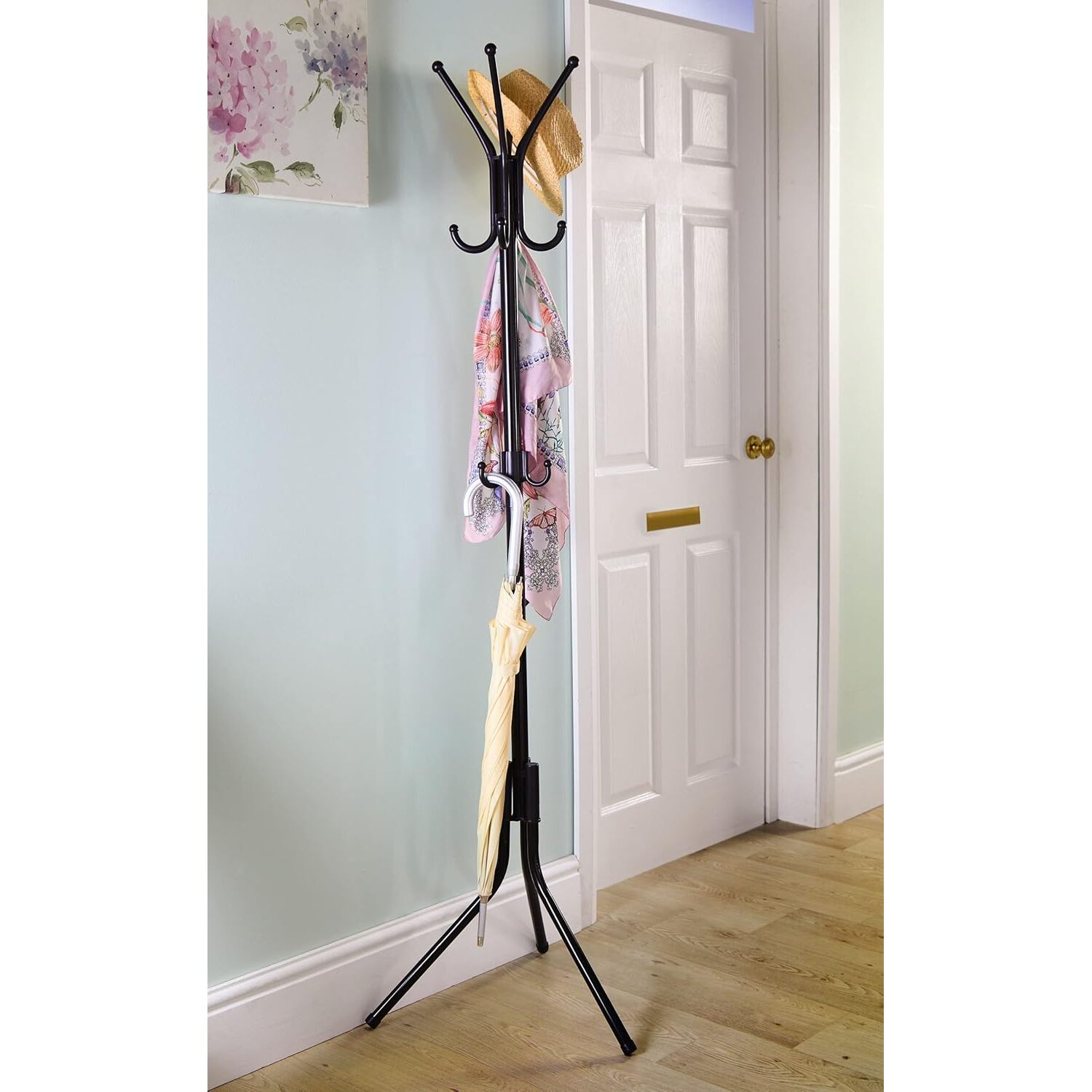 12 Hook Coat Stand - Black