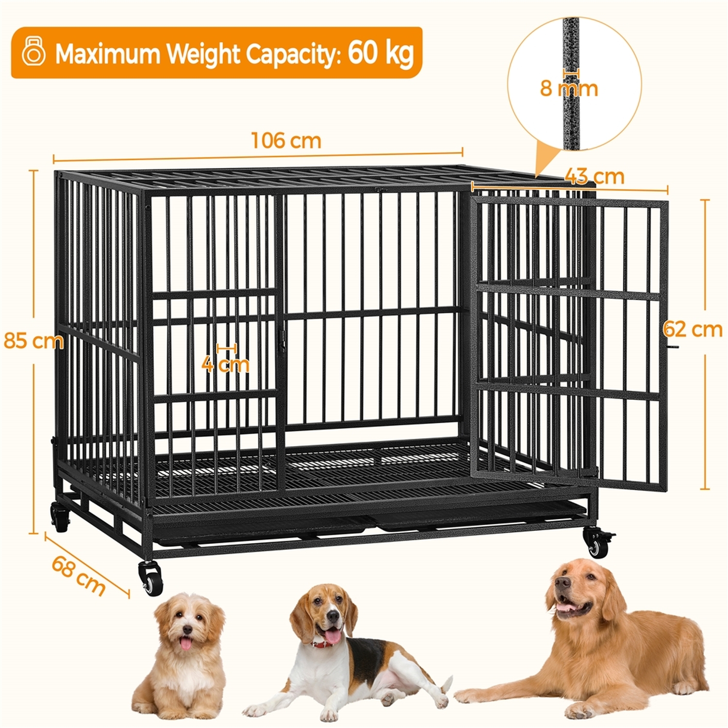Fresh Look at Rolling Dog Crate With Open Top Design