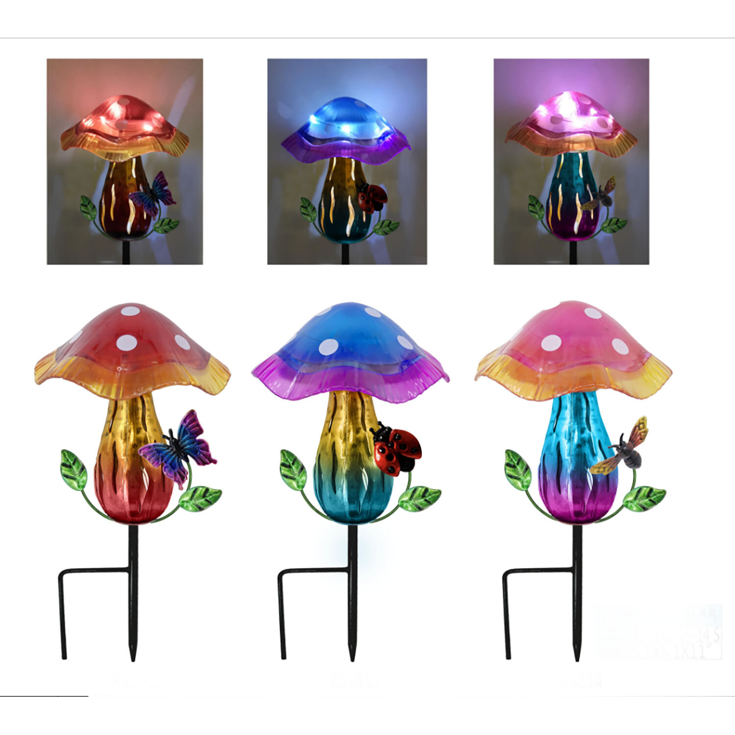 Image of Solar Mushroom Rainbow Stake Light -&hellip;