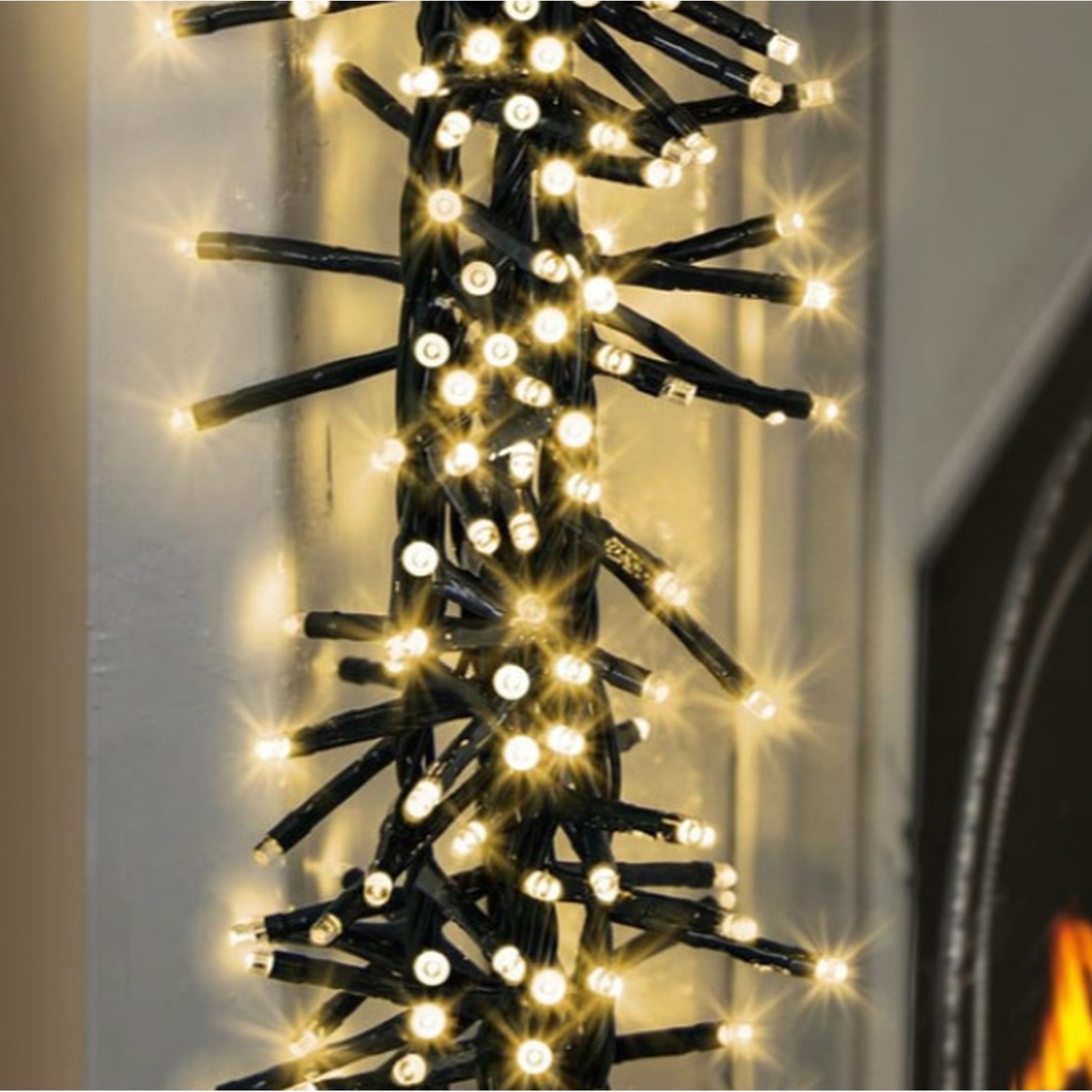 960 Warm White LED Multi Action Christmas Cluster Timer Lights 12.4M