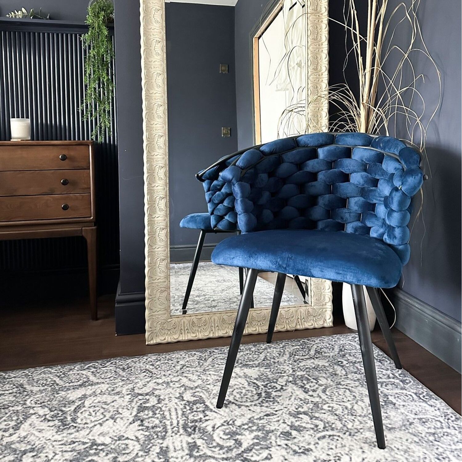 Valencia Luxury Velvet Dining Chair - Blue 2