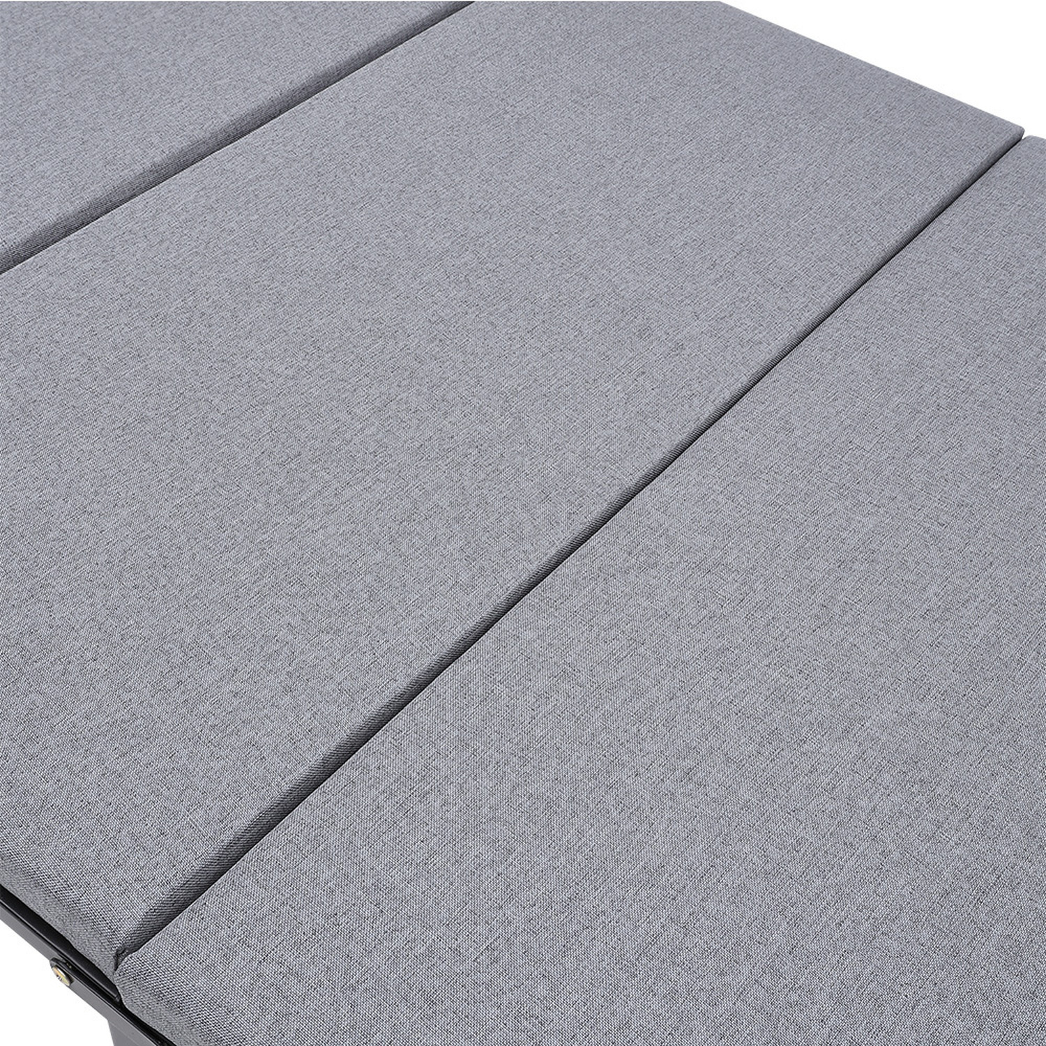 Portable Folding Bed With Wheels - Grey And Black