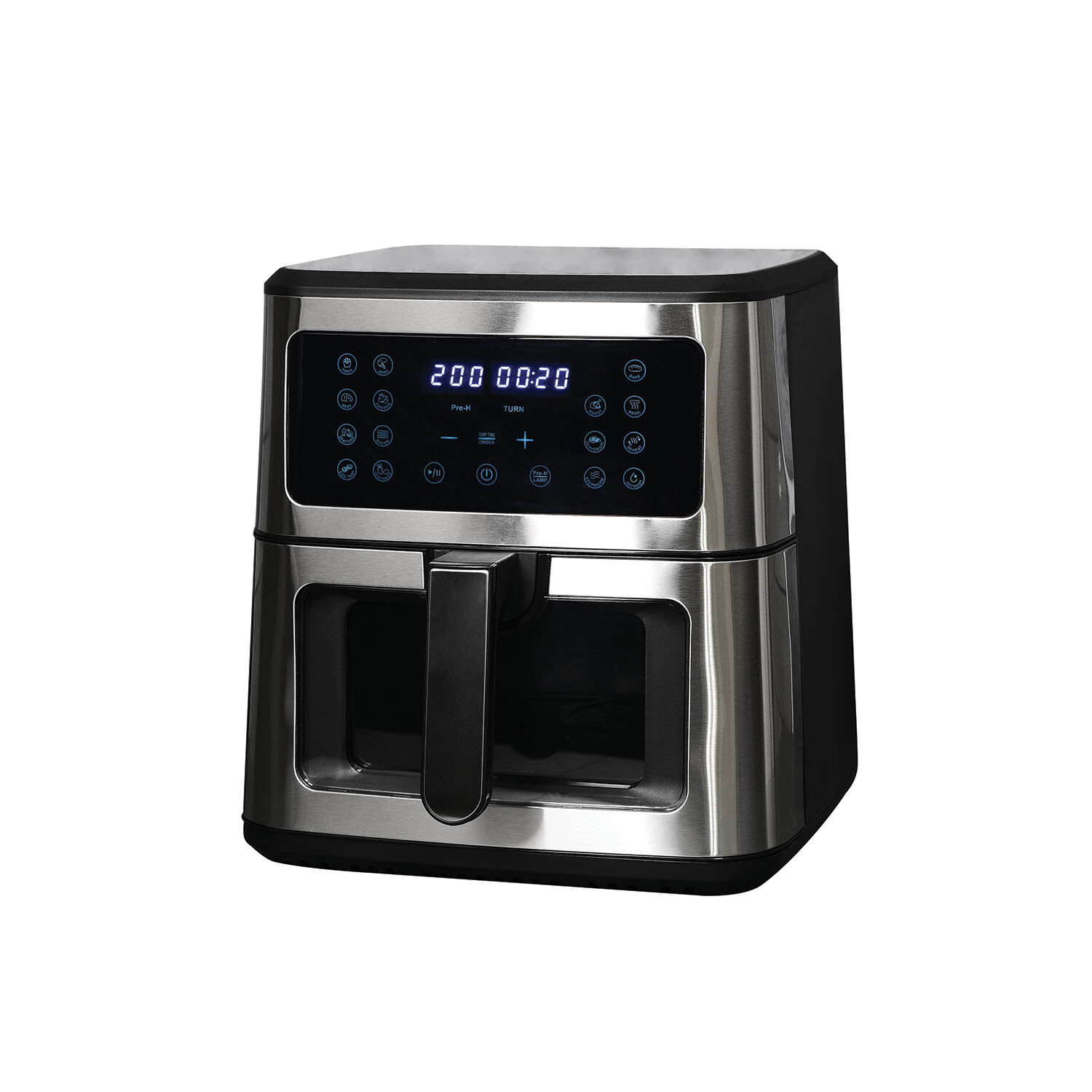 Digital Air Fryer with Drawer 8L - Silver and Black
