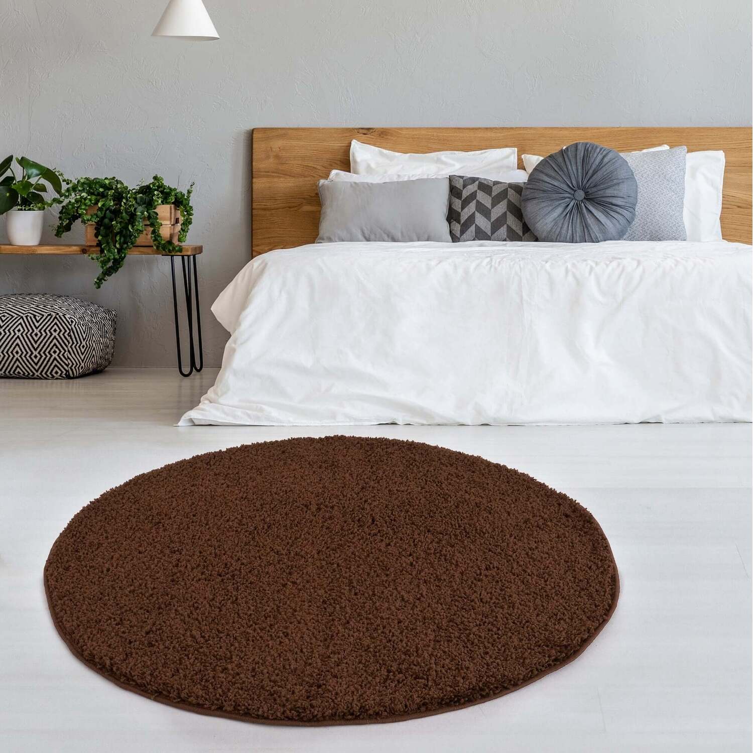 Myshaggy Circle Collection Rug - Brown
