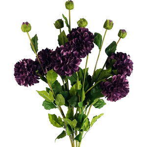 Bunch of Artificial Dahlia PomPom Flower Stems
