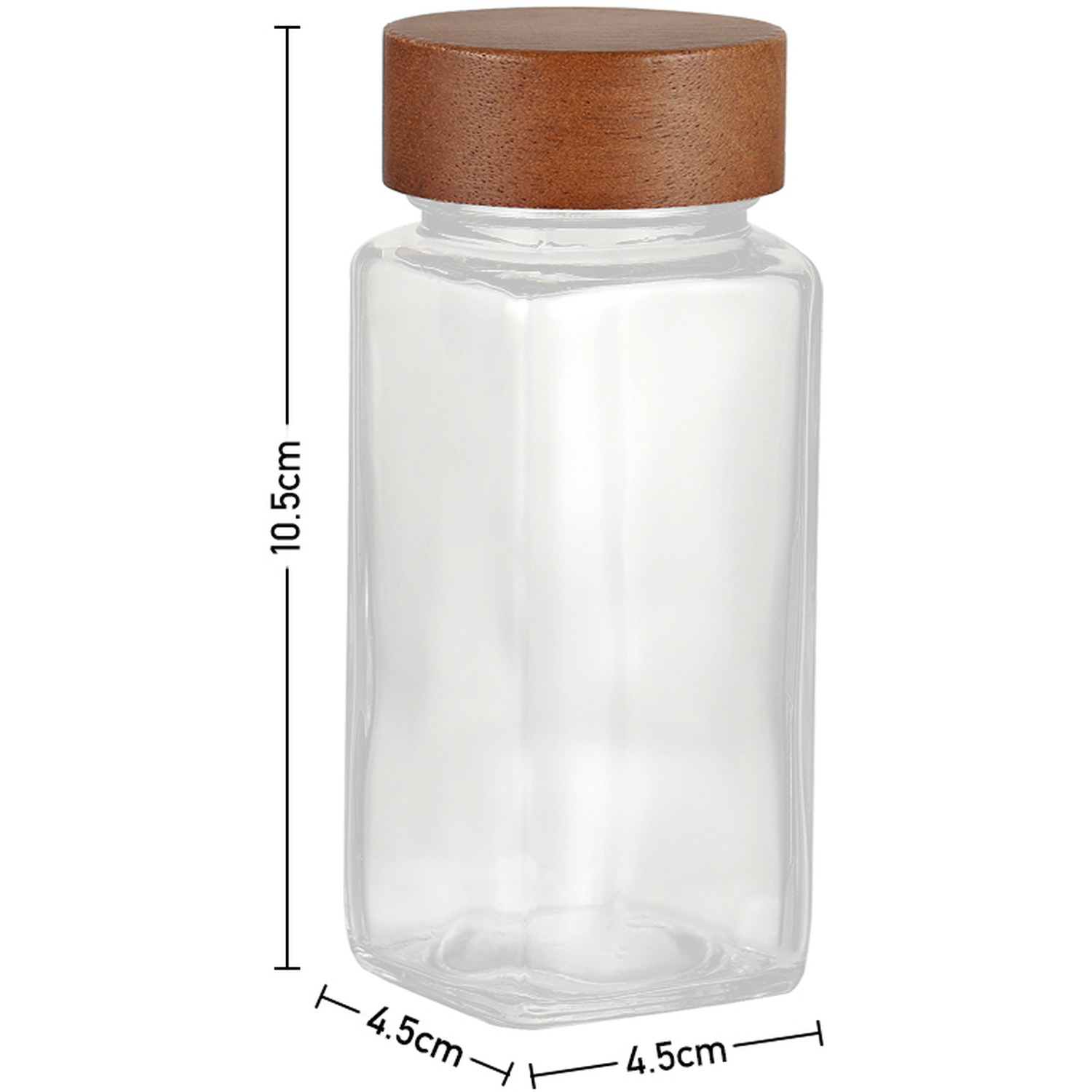 Image of Glass Wooden Lid Spice Jar with&hellip;