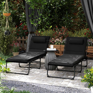 Outsunny Folding Sun Loungers Set of 2