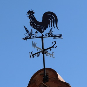 Cockerel Silhouette Weathervane Black - Metal Garden Ornament