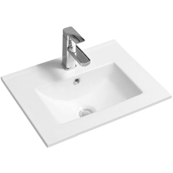 Ceramic 51cm Thin-Edge Inset Basin with Deep Scoop