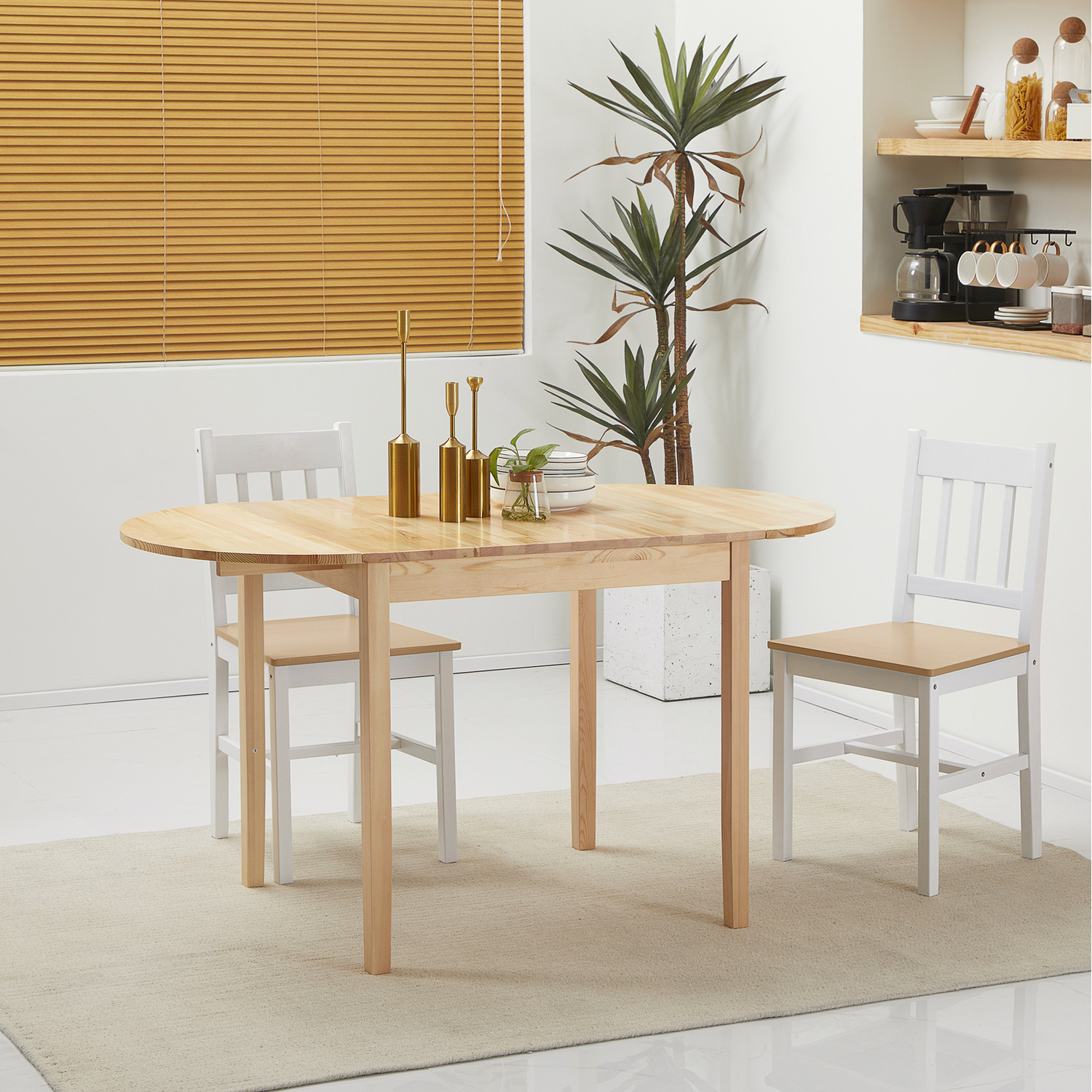 Homcom Foldable Dining Table Drop Leaf Table For Small Spaces - Natural