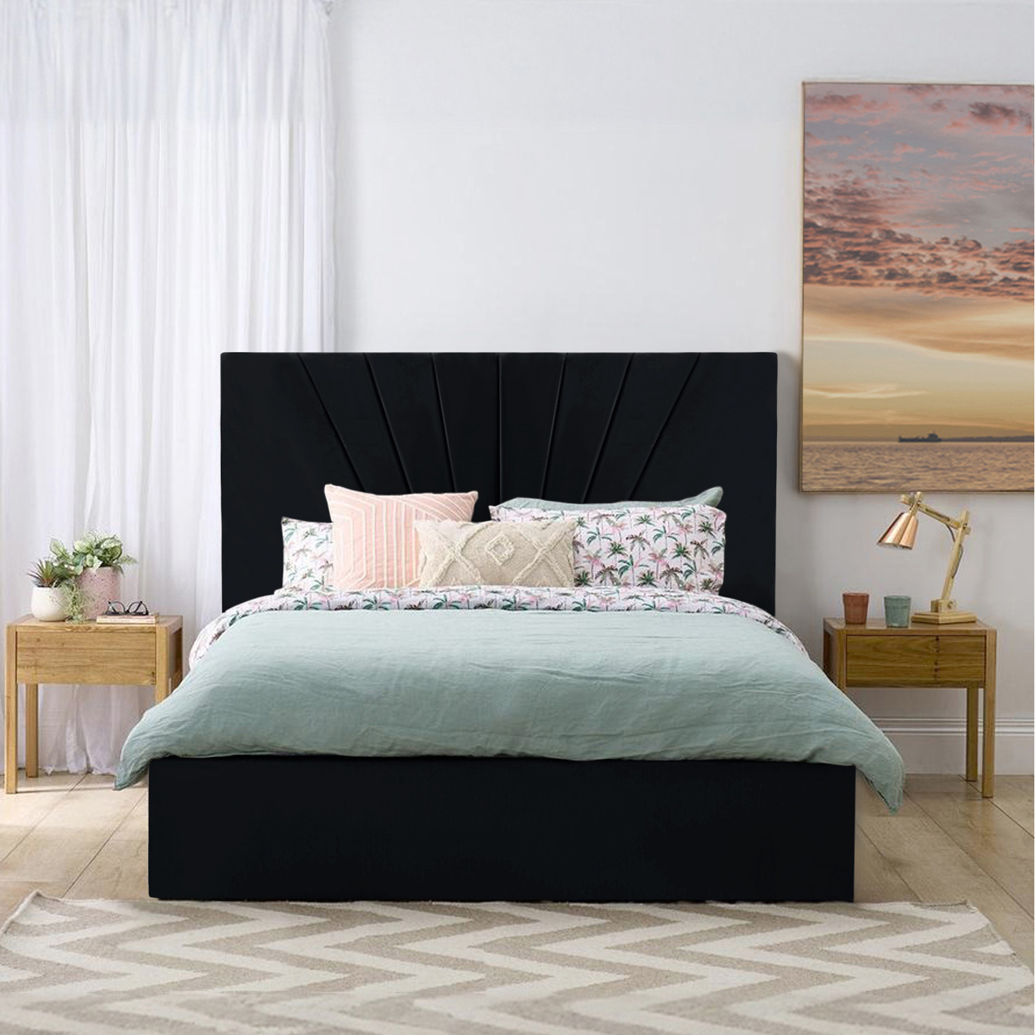 Flora Storage Bed - Black Superking