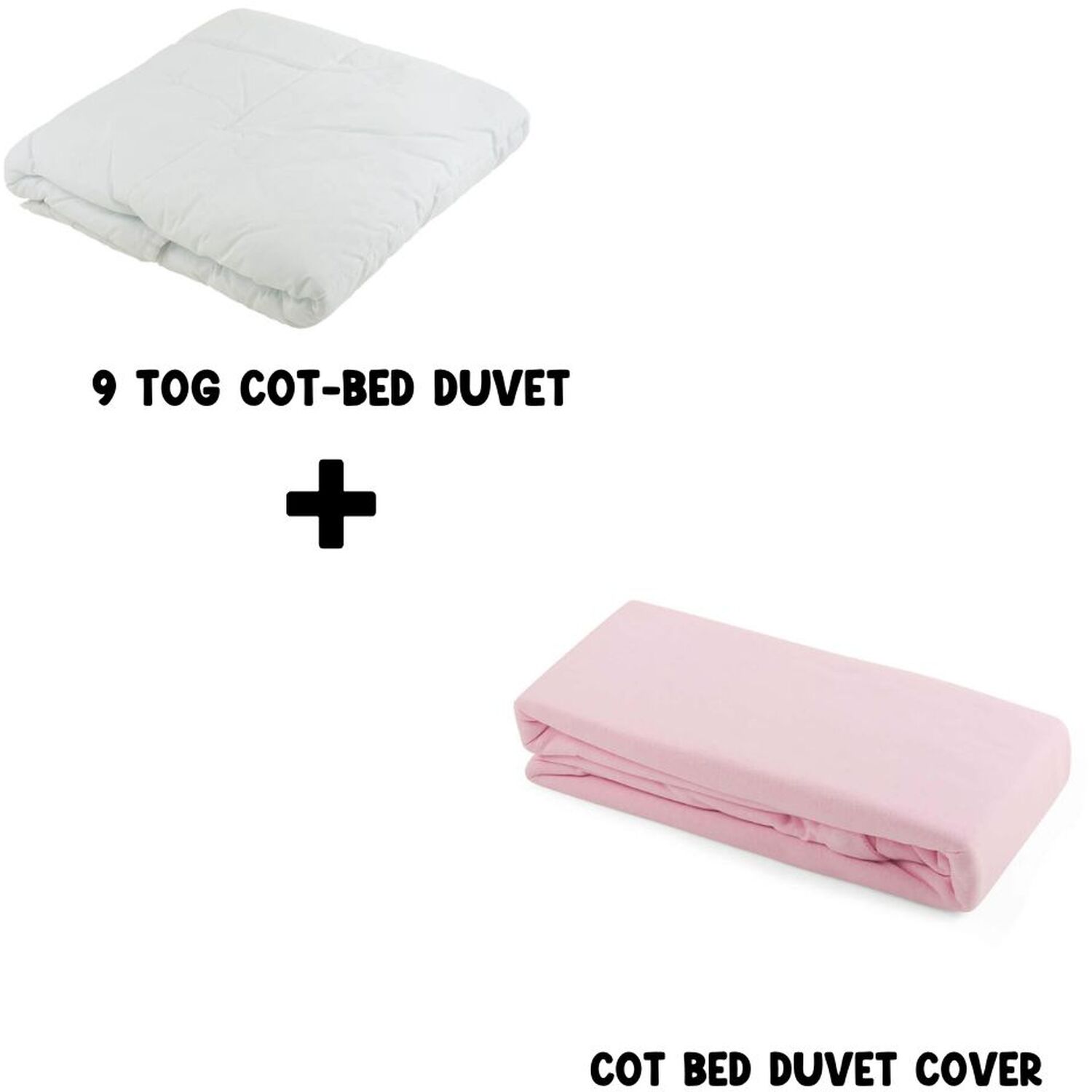 Junior Joy Baby 9 TOG Cot Bed Duvet and Duvet Cotton Cover Set 120x150cm - Pink